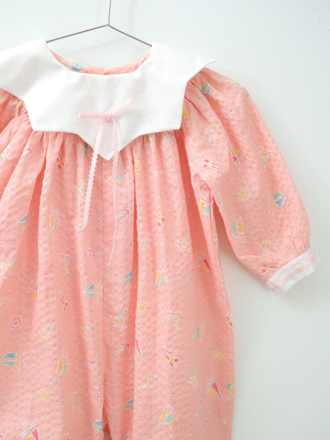 Vintage Marine Print Pink Romper / 24M
