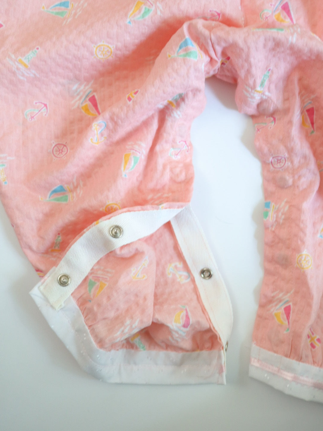 Vintage Marine Print Pink Romper / 24M