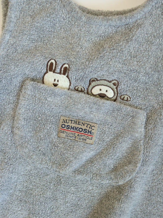 Vintage OshKosh B'gosh Gray Terrycloth Romper / 18-24M