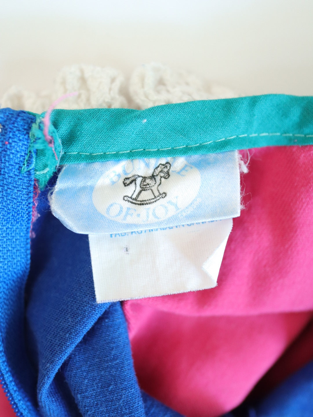 Vintage “FRIENDS” Pink & Blue Bubble Romper / 24M