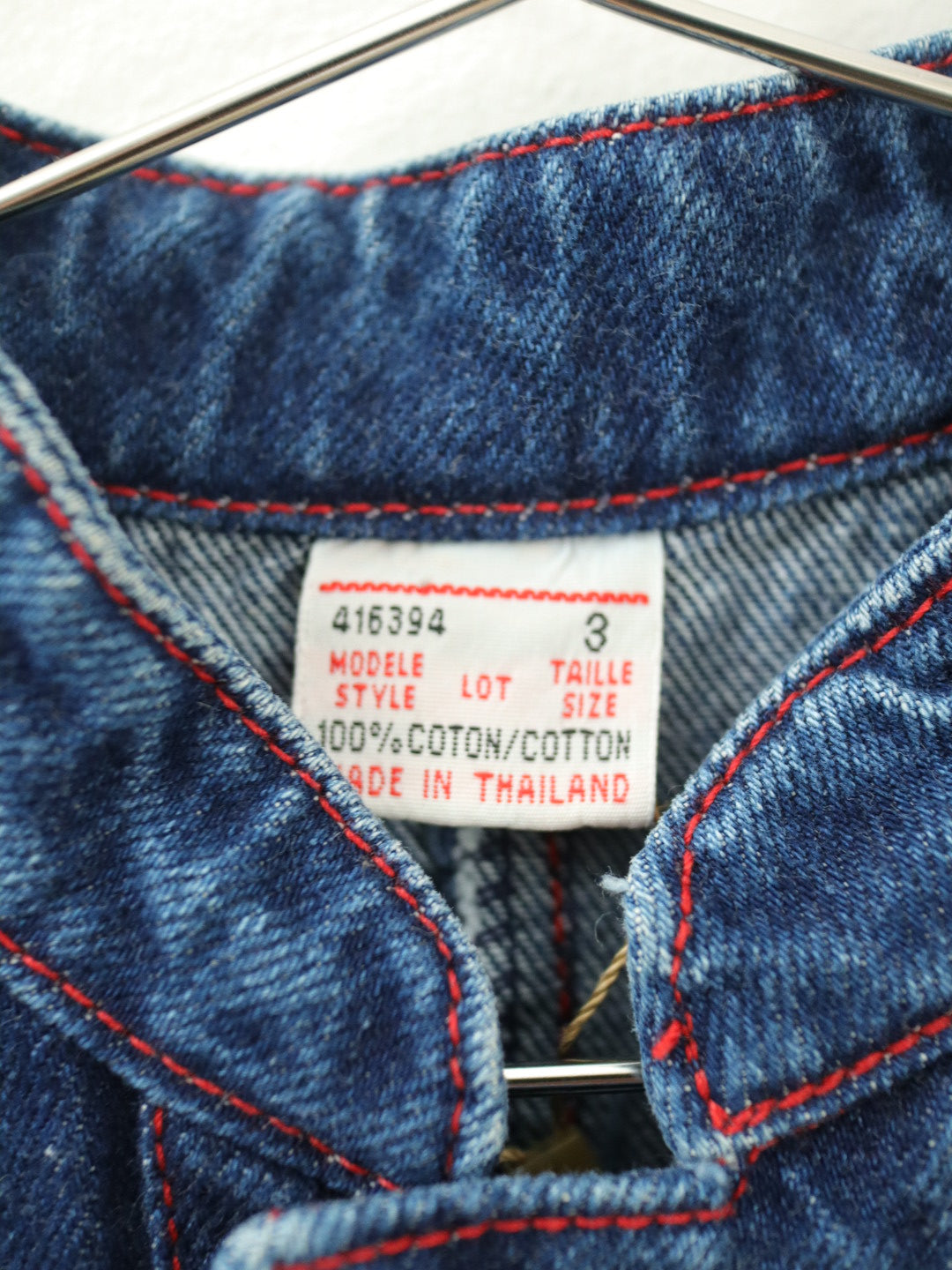 Vintage Mandarin Collar Denim Jumpsuits / 3-4Y