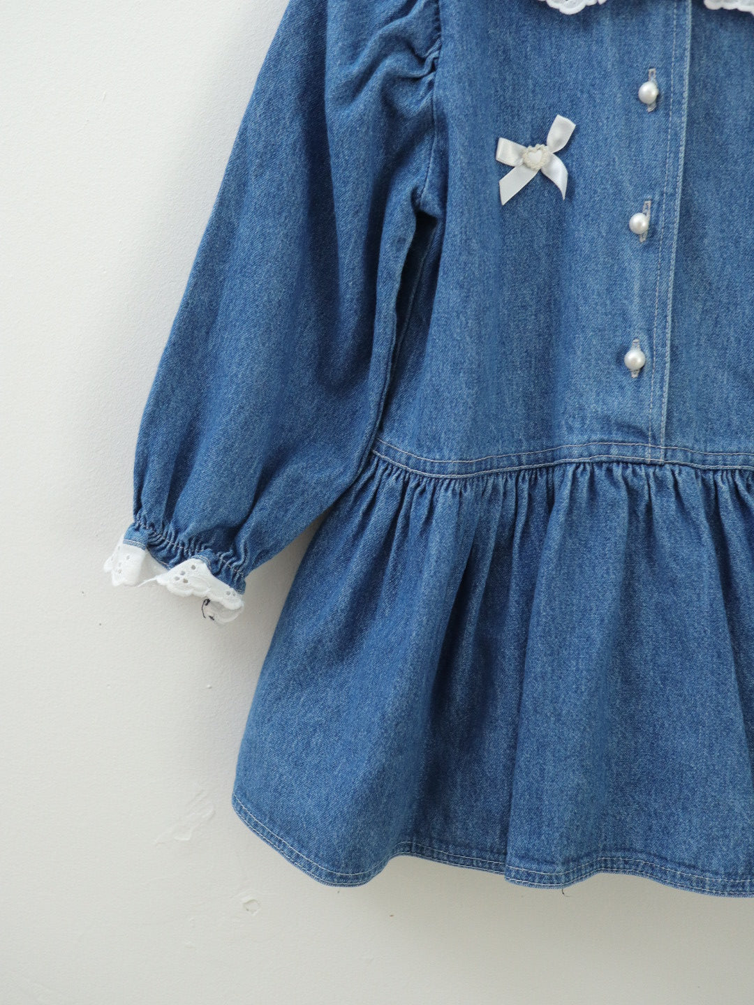 Vintage Denim Frilled Dress / 3-4Y