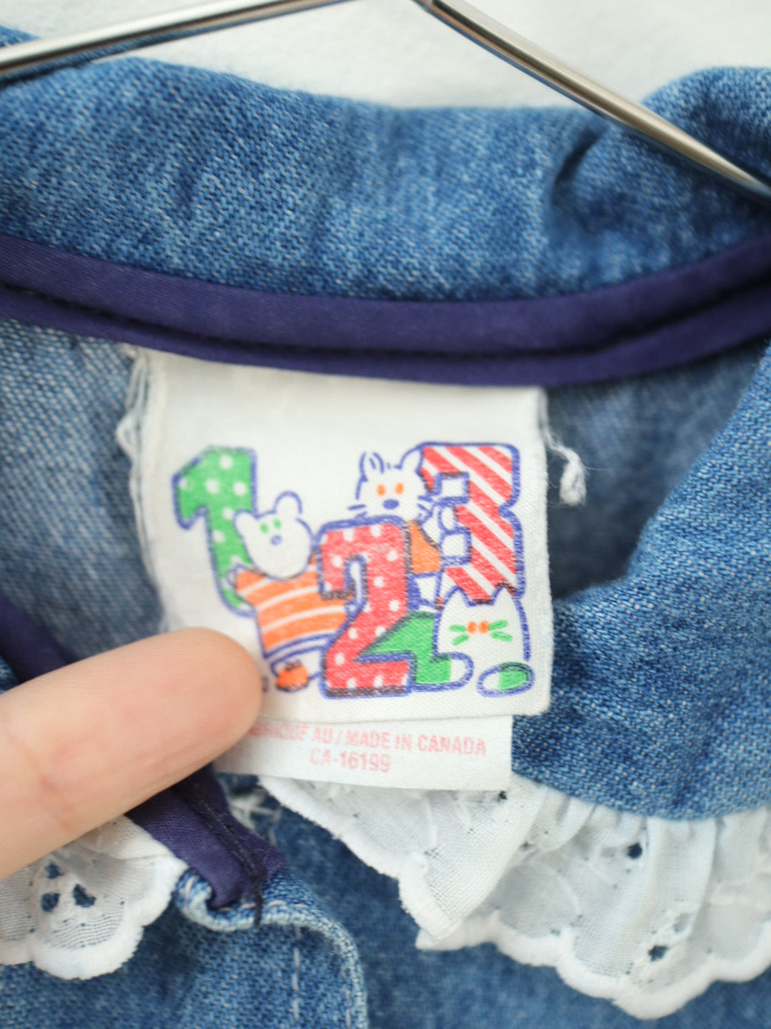 Vintage Denim Frilled Dress / 3-4Y