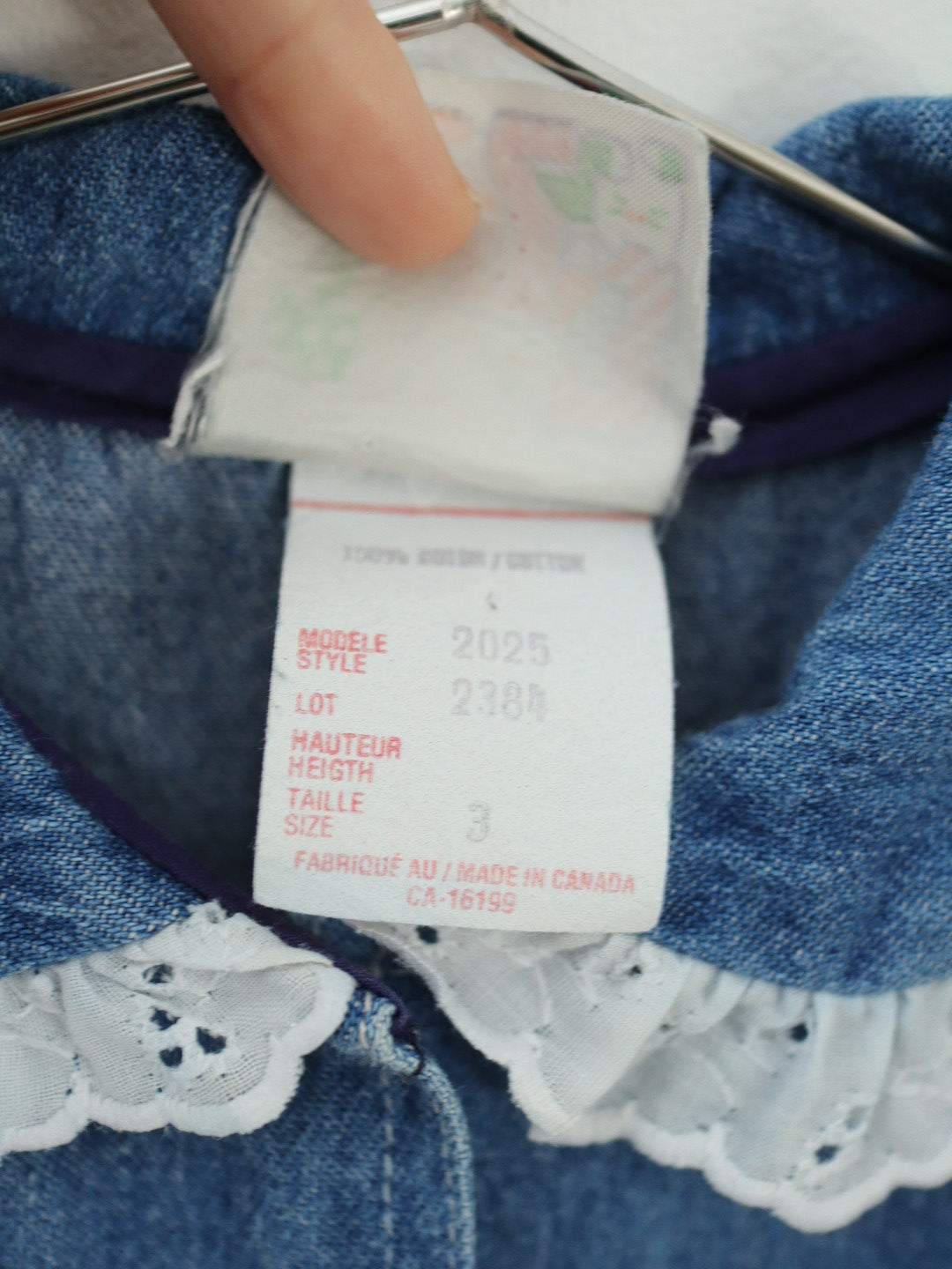 Vintage Denim Frilled Dress / 3-4Y