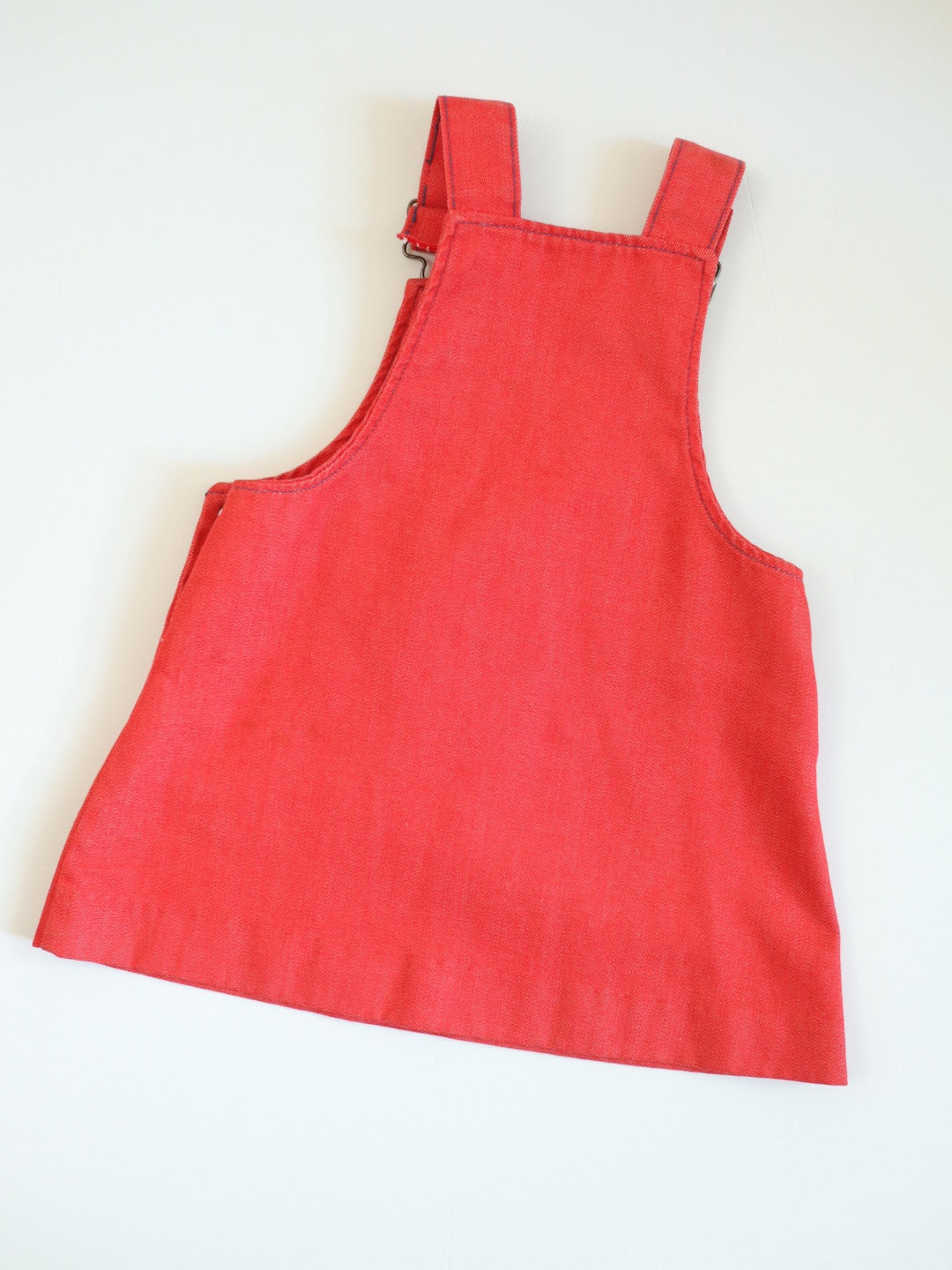 Vintage Buster Brown Red Overall Dress + Floral Top Outfit SET / 18-24M