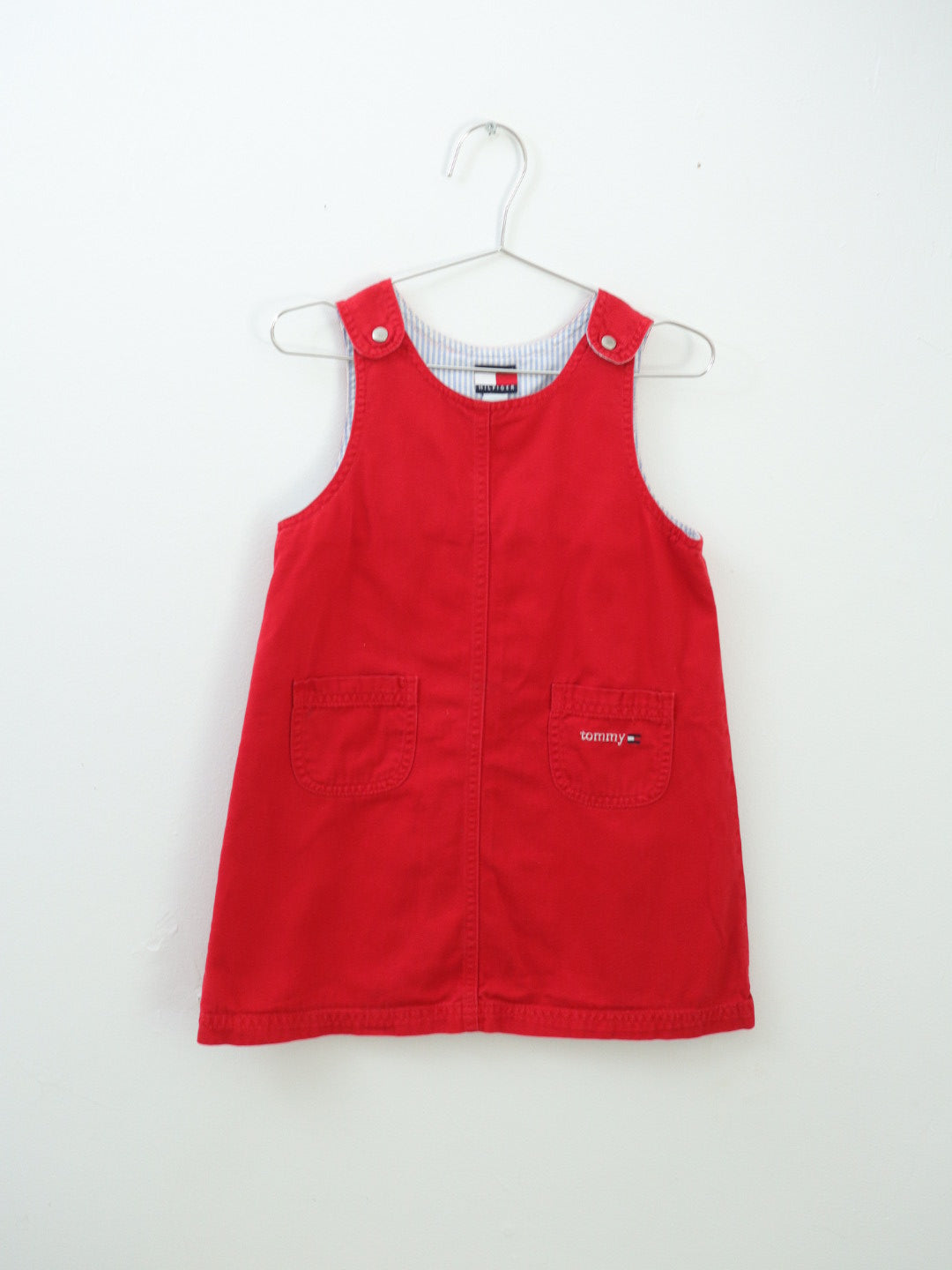 Y2K Tommy Hilfiger Red Jumper Dress / 4-5Y