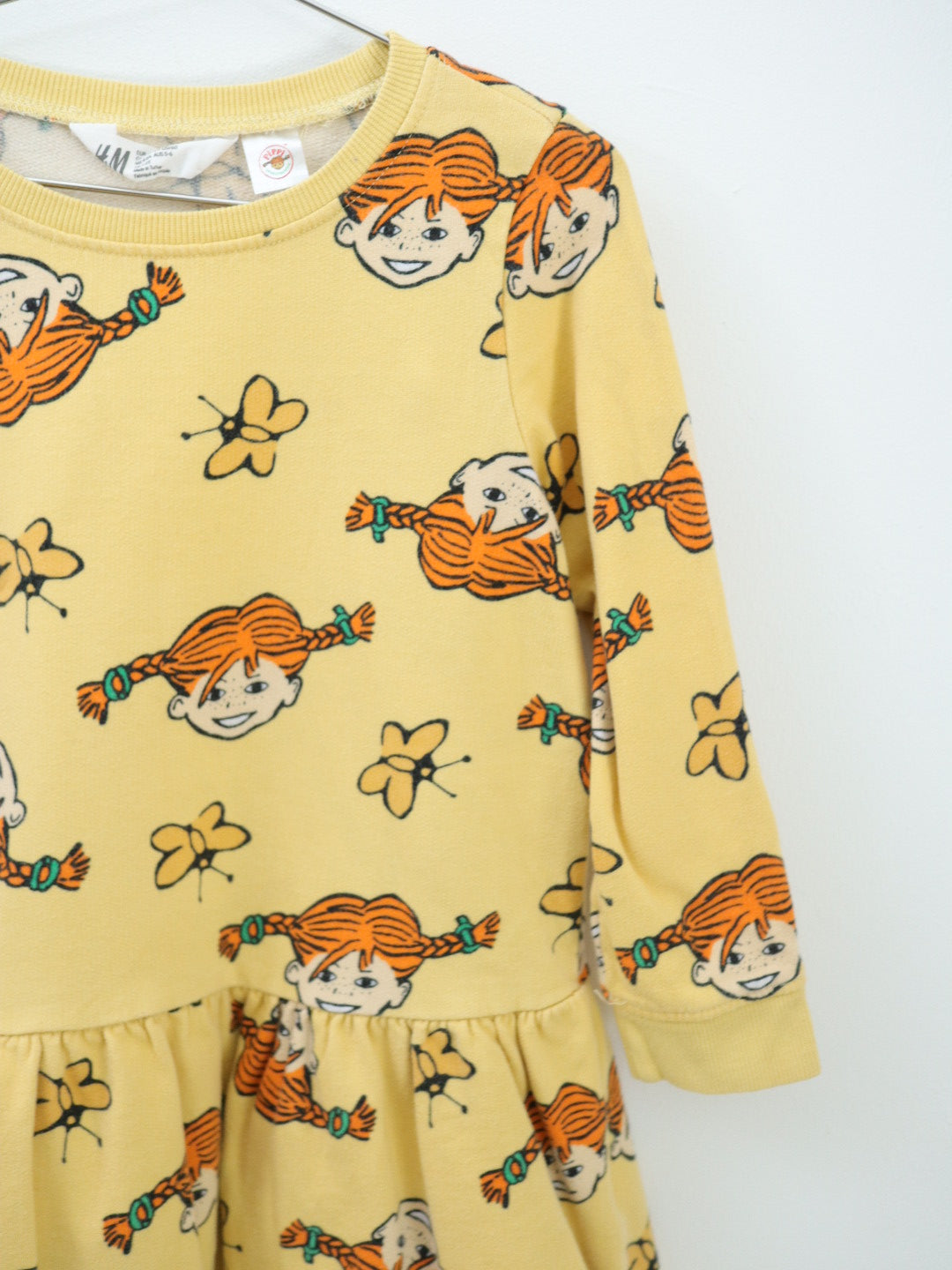“PIPPI Longstocking” H&M Jersey Yellow Dress / 4-6Y (120)