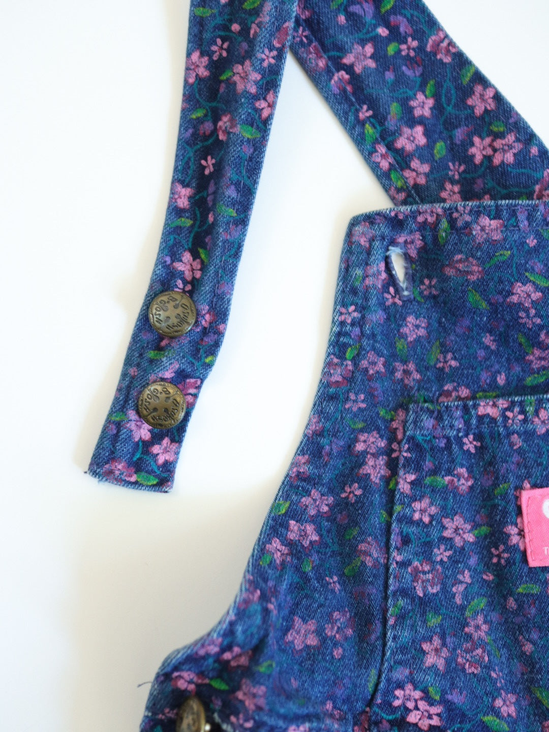 Vintage OshKosh B'gosh Floral Denim Dress / 6-8Y