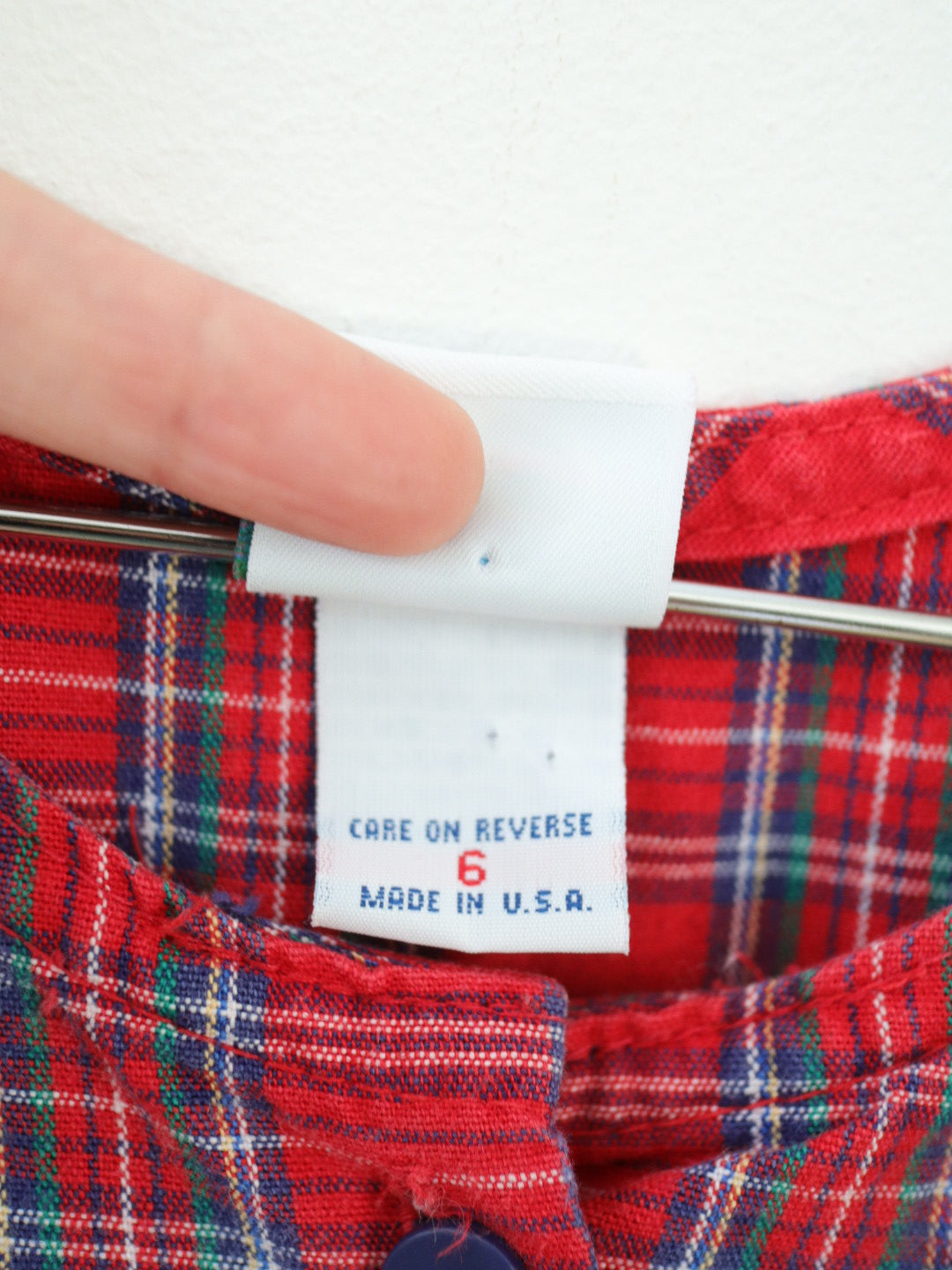Vintage OshKosh B'gosh Red Plaid Cotton Dress / 6-8Y