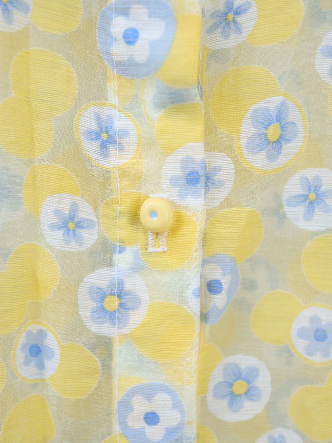 Vintage Yellow Floral Shirts + Skirt SET / 10-12Y