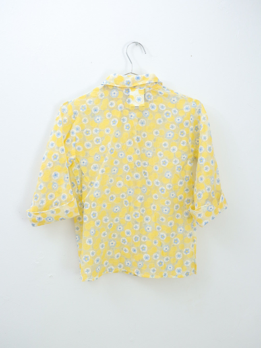 Vintage Yellow Floral Shirts + Skirt SET / 10-12Y