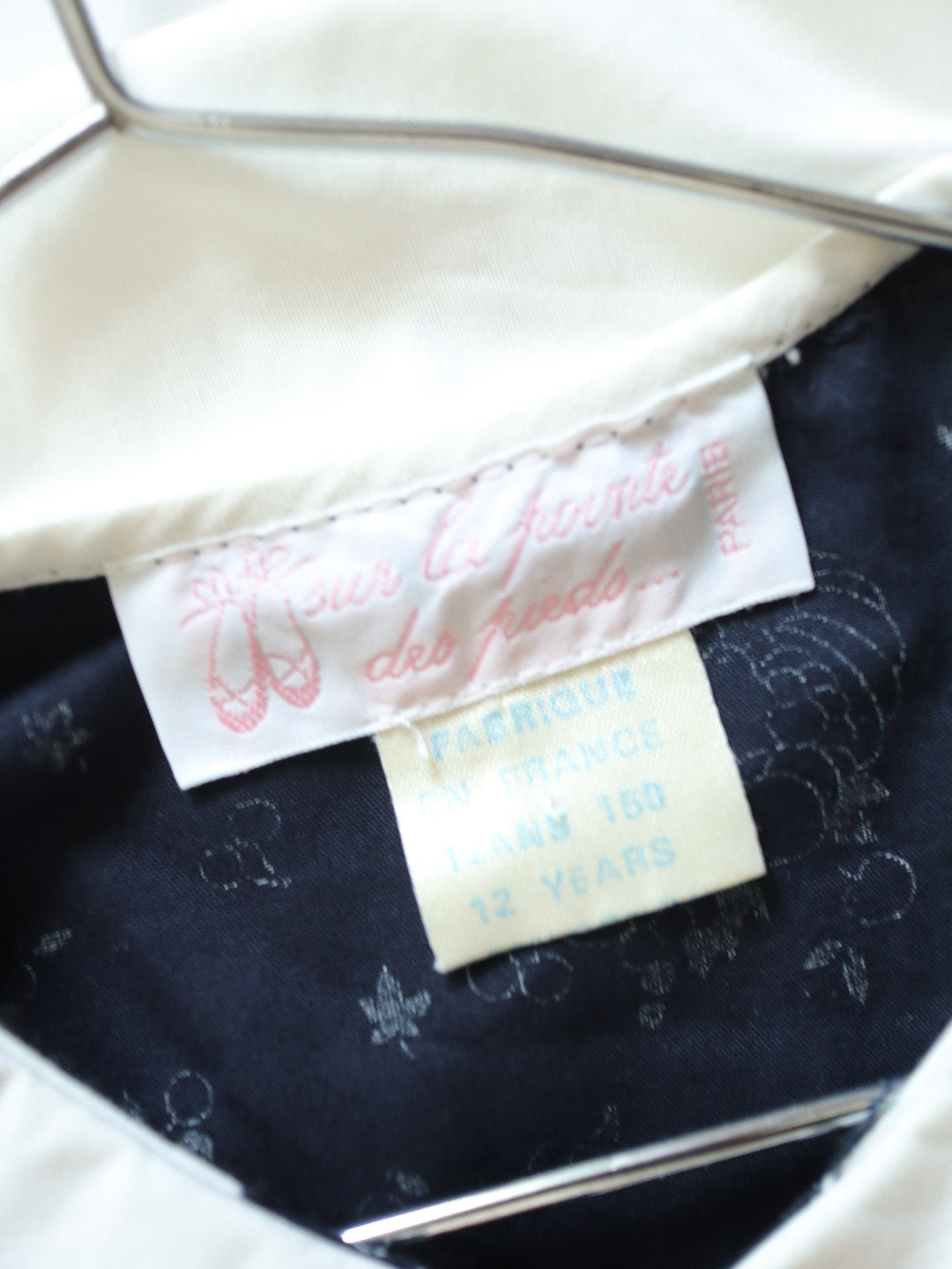 Vintage Fruits Print Black French Dress / 12Y+ (150)