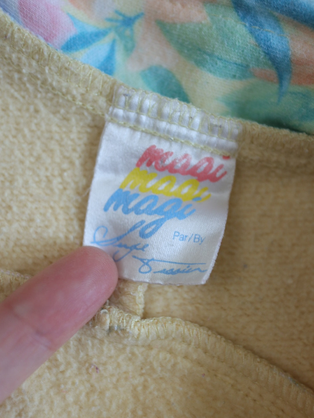 Vintage Magi Yellow Tropical Print Jersey Jacket / 2Y