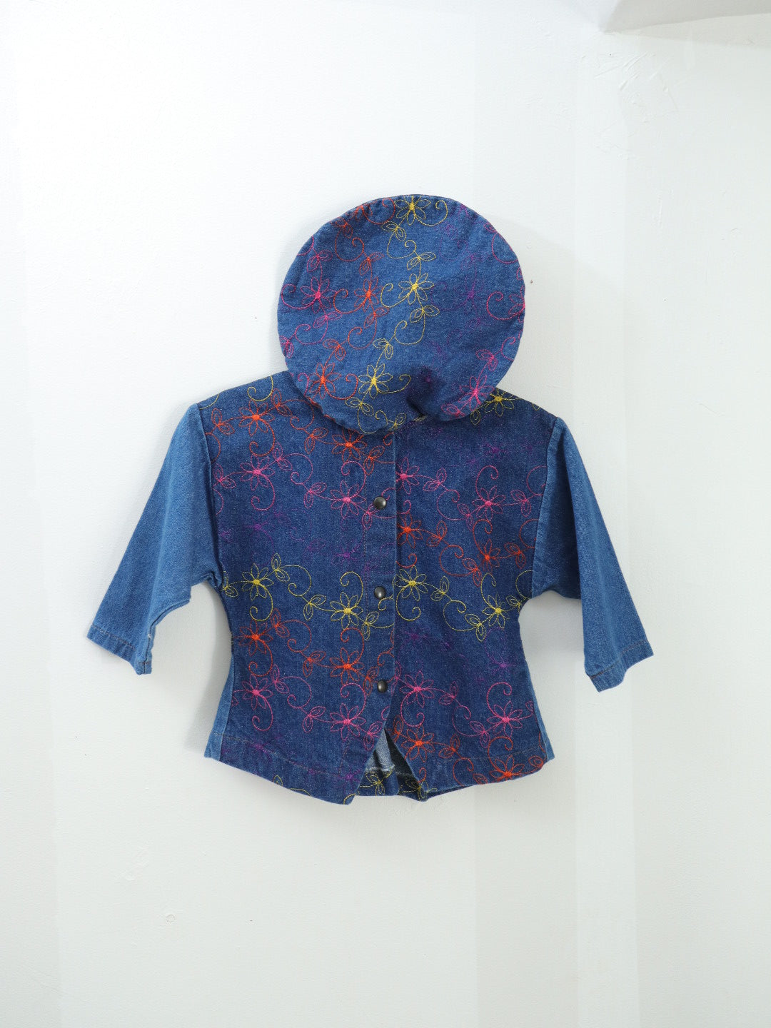 Vintage Denim Floral Peplum Jacket + Hat SET / 3-4Y