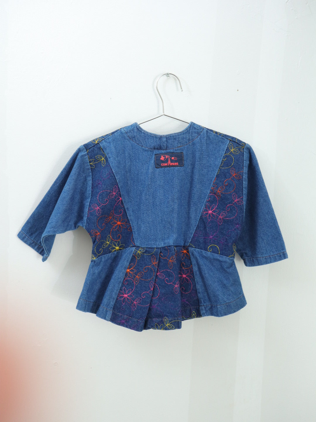 Vintage Denim Floral Peplum Jacket + Hat SET / 3-4Y