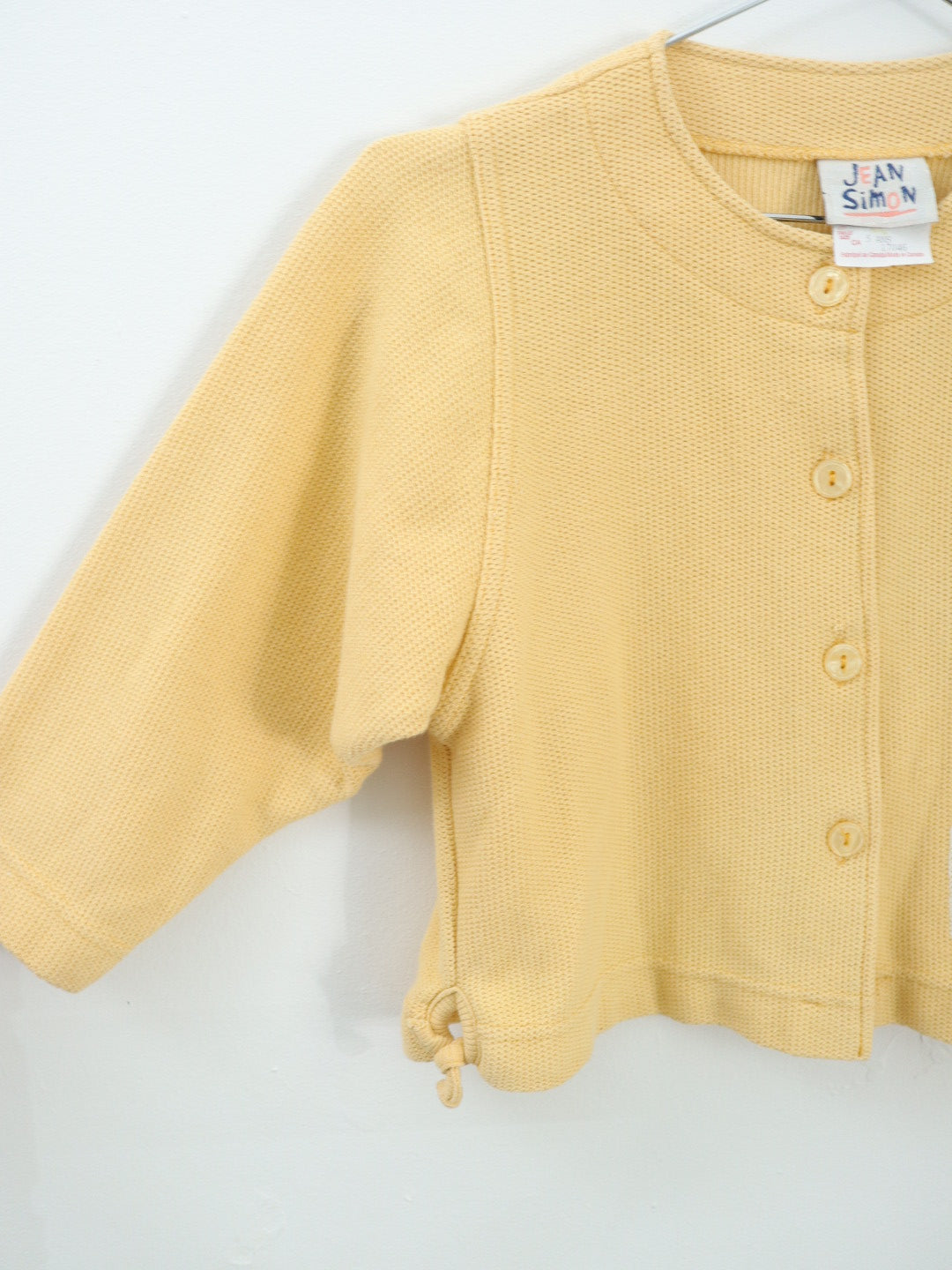 Vintage Yellow Piqué Cardigan Jacket / 5Y