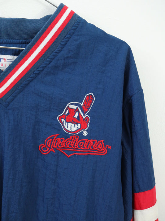 Vintage Baseball Cleveland Indians V-Neck Windbreaker / Youth L (14-16)