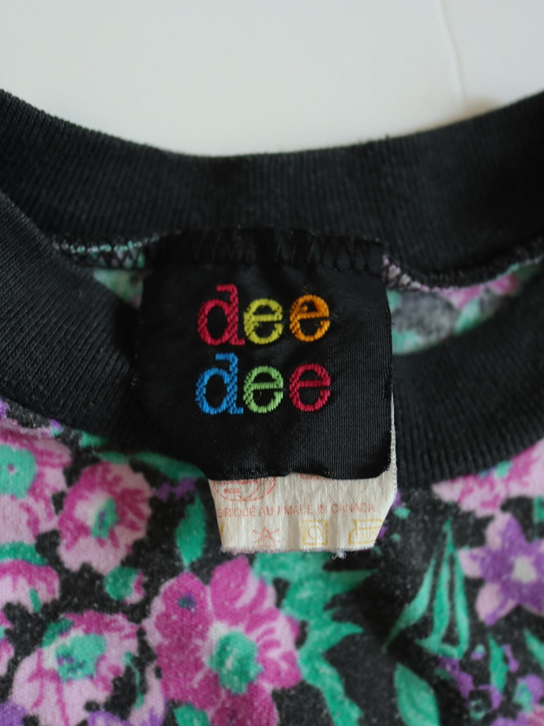 Vintage Black Plaid Suspender Skirt + Floral Top Outfit SET / 4-5Y