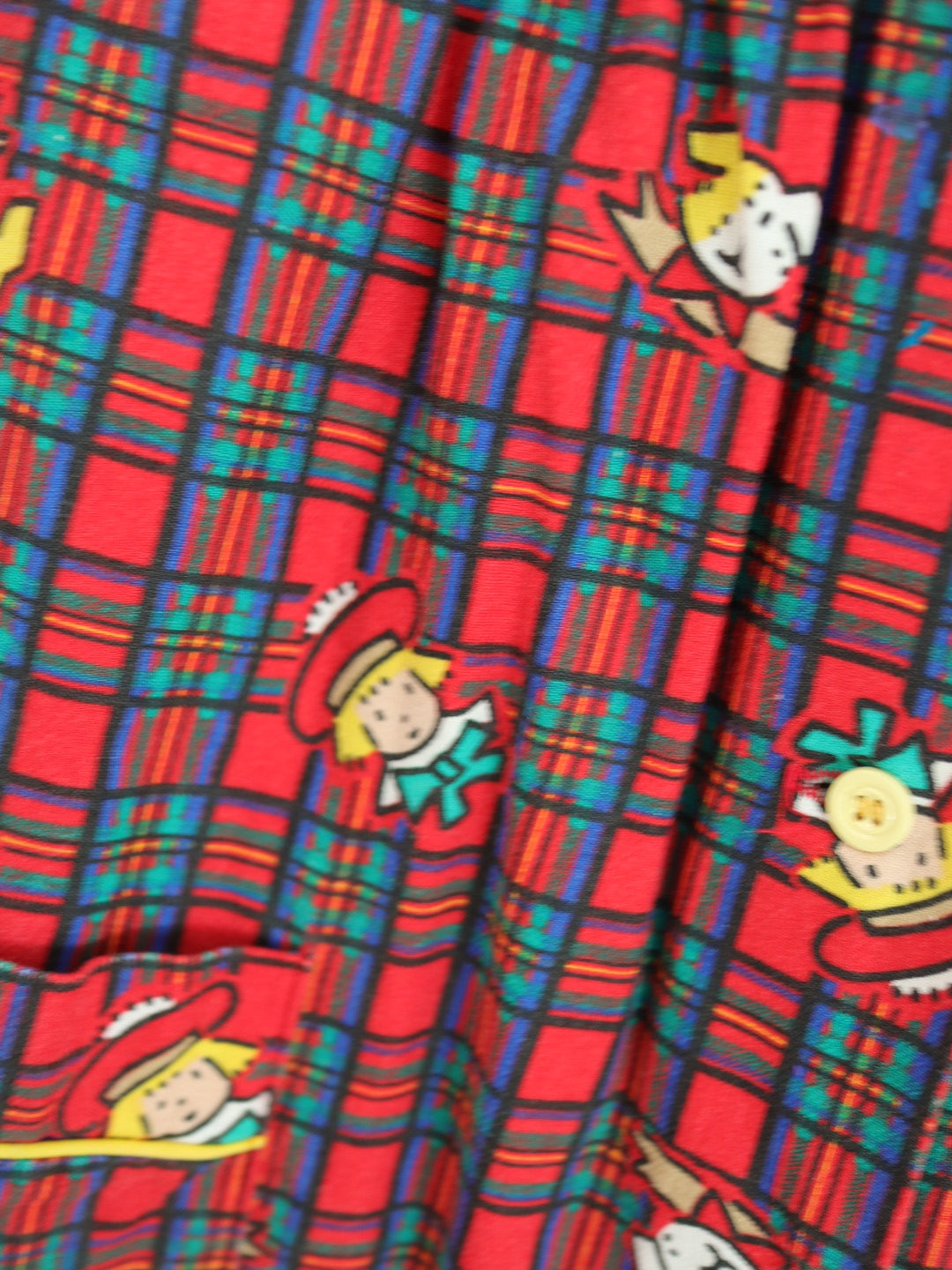 Vintage Girl & Dog Red Plaid Dress / 4-5Y