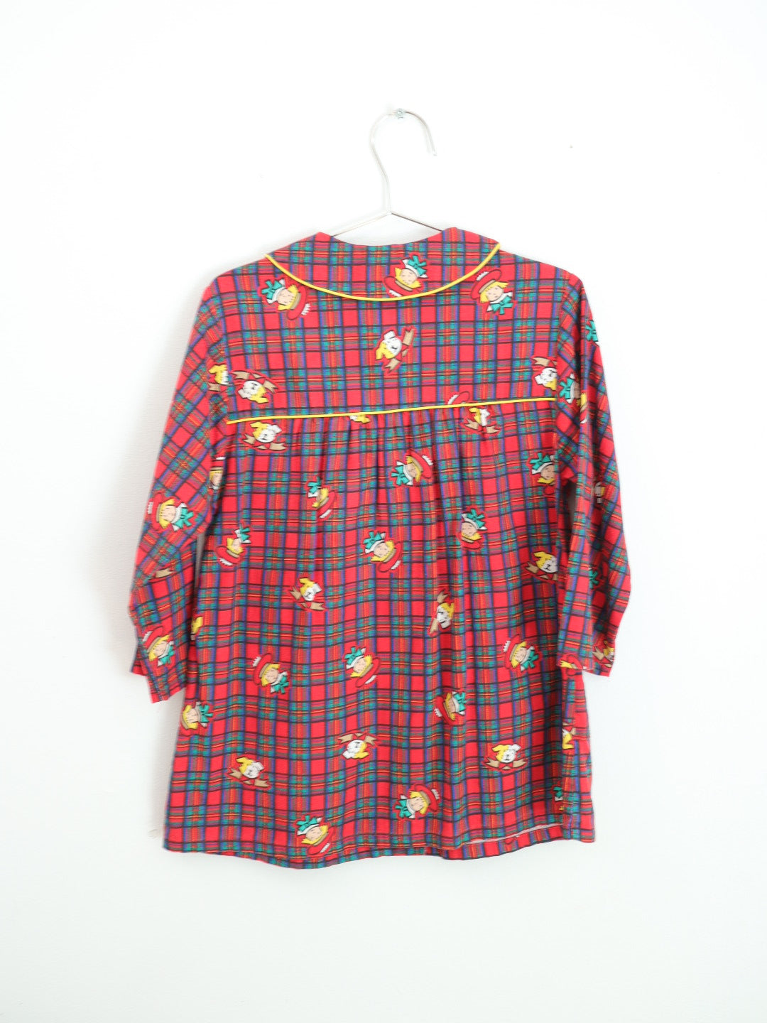 Vintage Girl & Dog Red Plaid Dress / 4-5Y