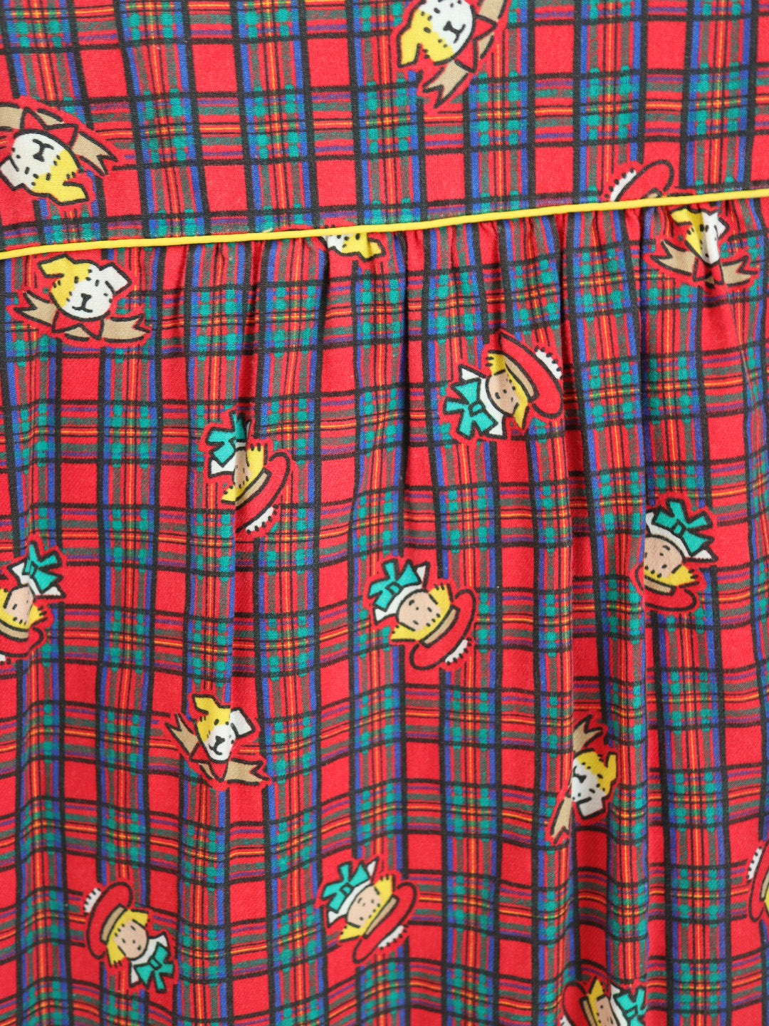 Vintage Girl & Dog Red Plaid Dress / 4-5Y