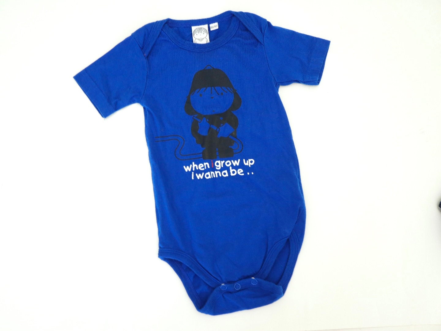 Retro Kids Toddler Baby Dick Bruna Fireman Bodysuits Tee + OKIE DOKIE Plaid Short Pants SET / Size 24M