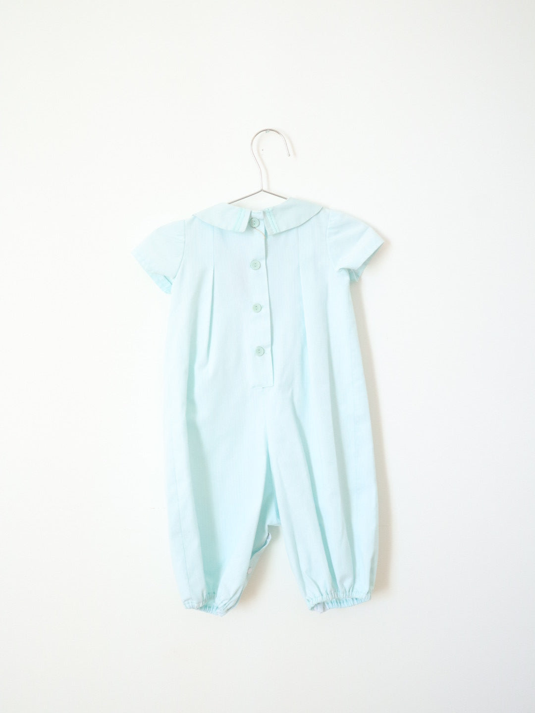 Vintage Baby Blue 3 Bows Rompers / 9-12M