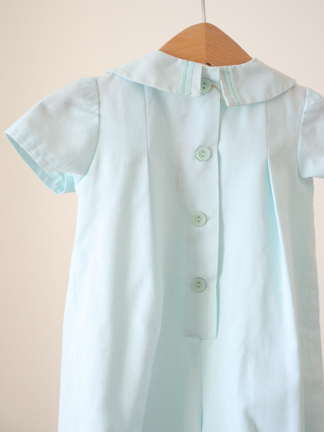 Vintage Baby Blue 3 Bows Rompers / 9-12M