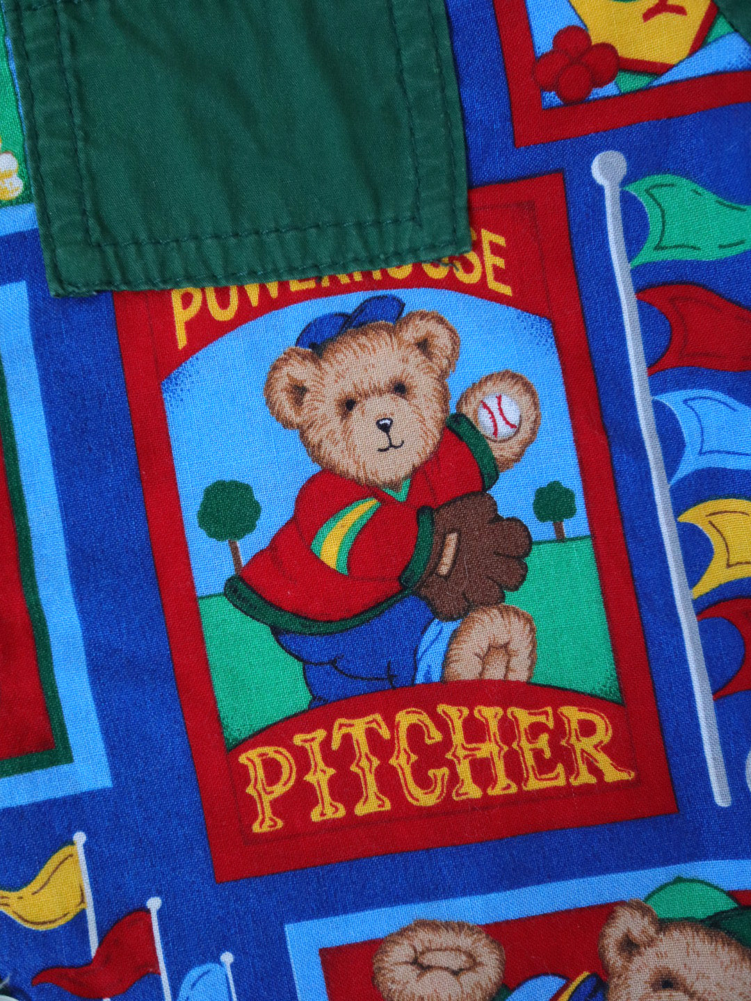 Vintage Baseball Teddy Bears Short Sleeve Shirt / 18-24M