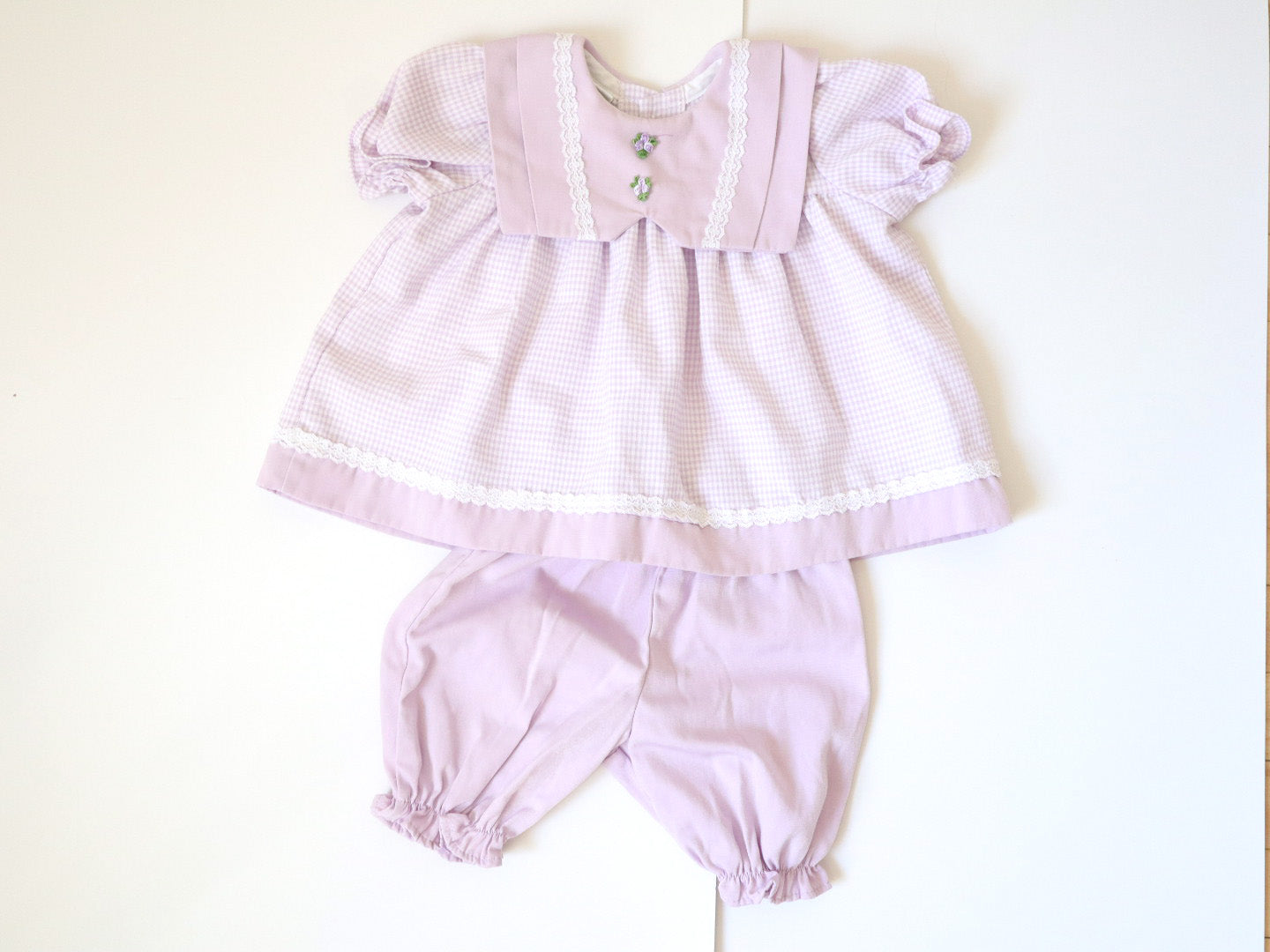 Vintage Purple Baby Top + Pants Outfit SET / 12M