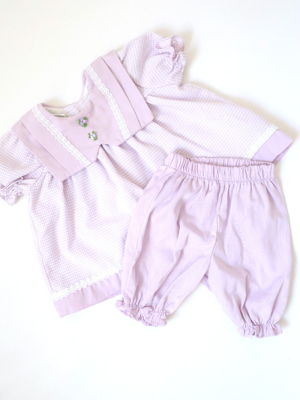 Vintage Purple Baby Top + Pants Outfit SET / 12M