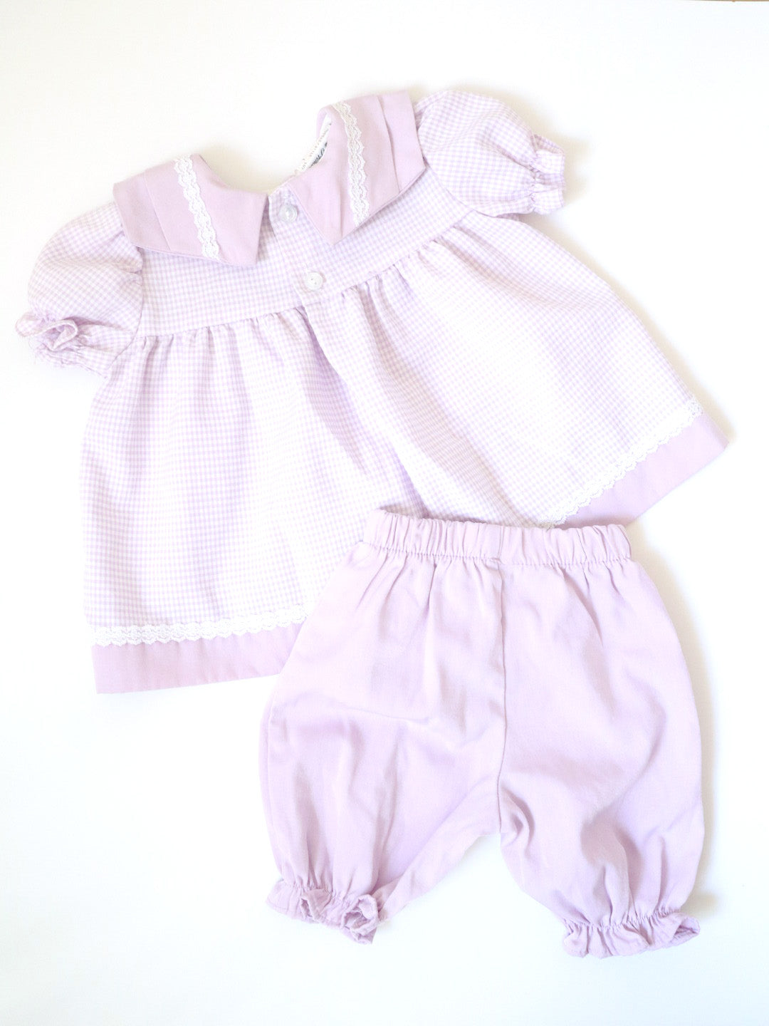 Vintage Purple Baby Top + Pants Outfit SET / 12M