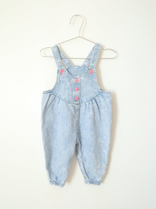 Vintage Washed Denim Light Weight Cotton Overall / 18M