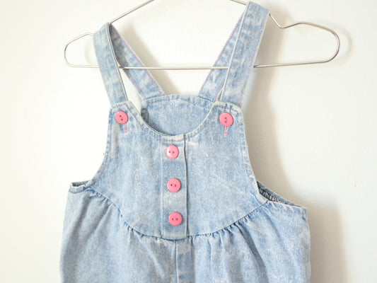 Vintage Washed Denim Light Weight Cotton Overall / 18M
