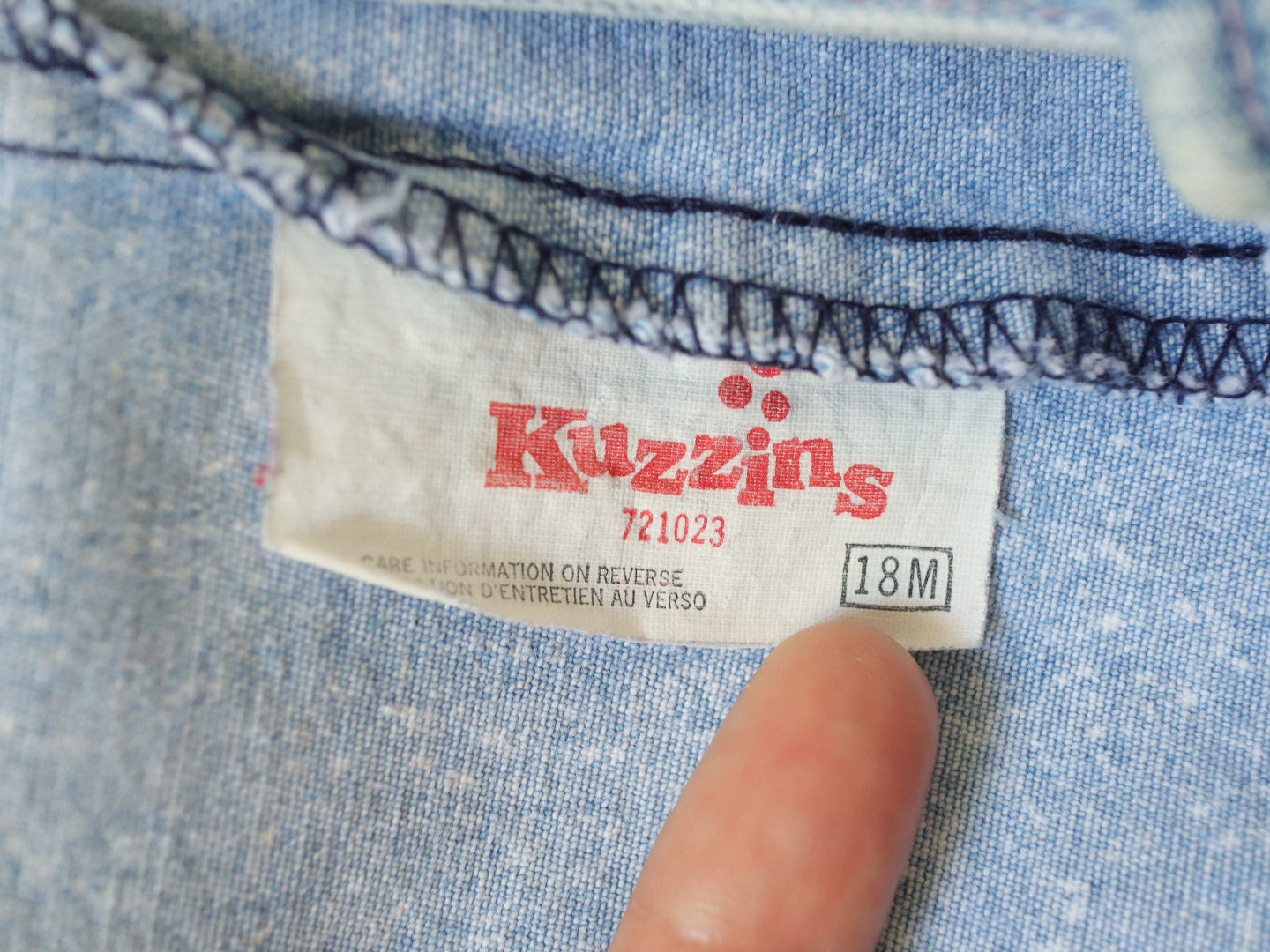 Vintage Washed Denim Light Weight Cotton Overall / 18M