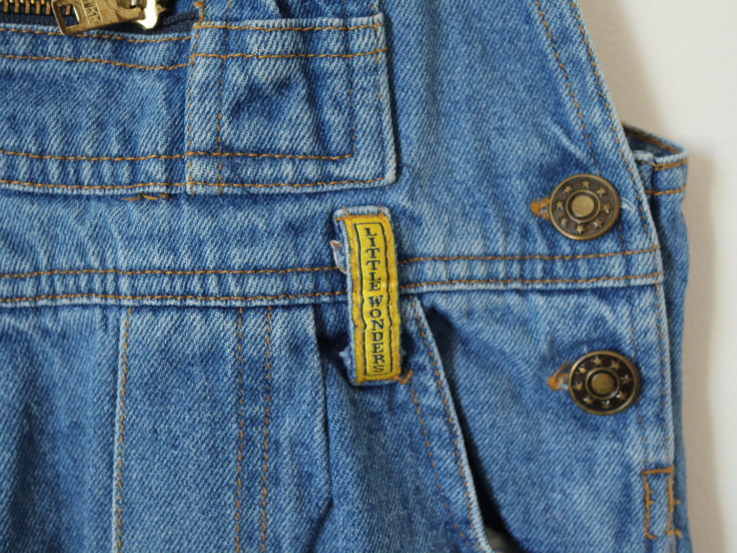 Vintage Blue Denim "Little Wonders" Overall / 18M
