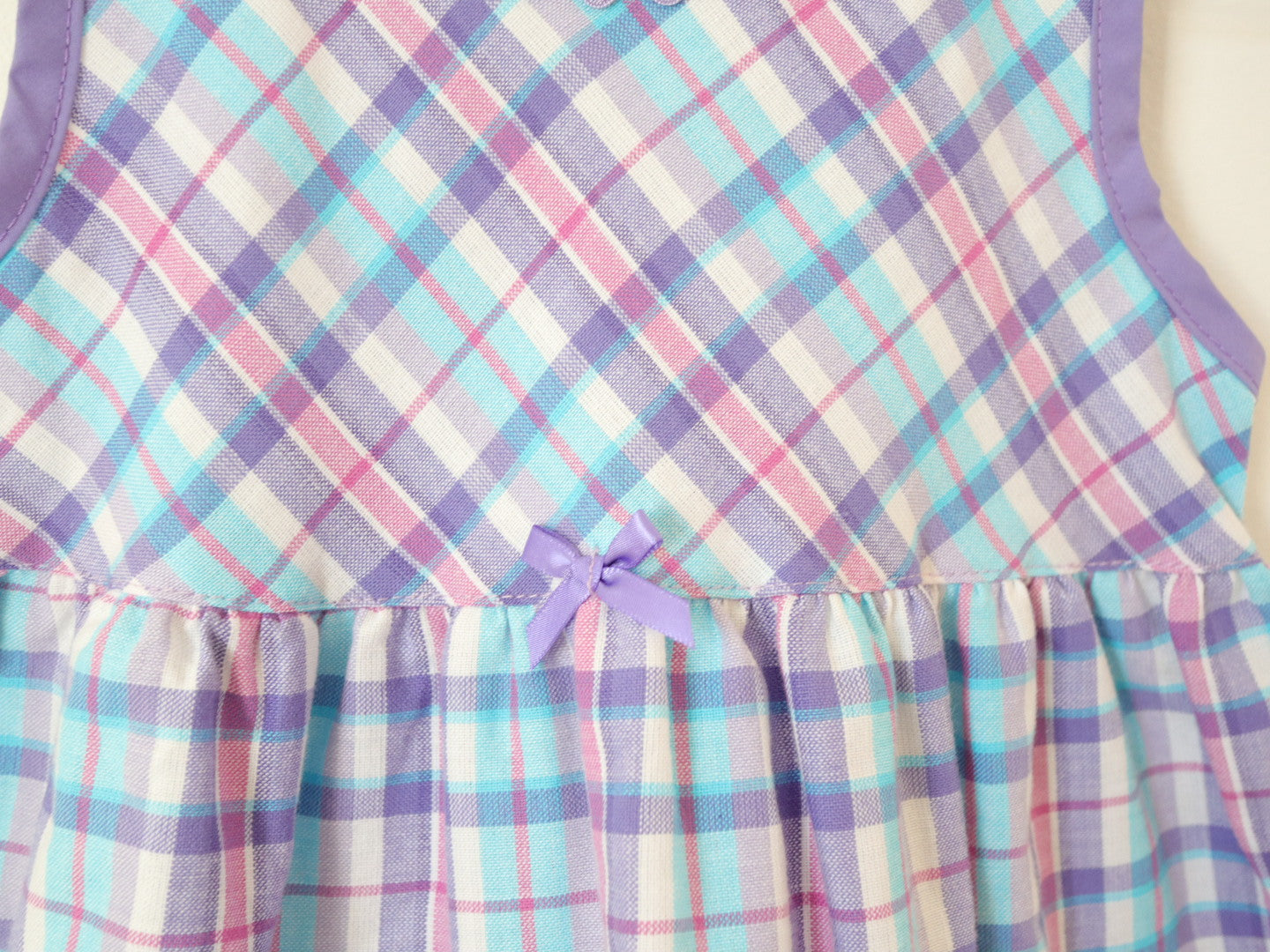Vintage Please mum Apple Purple Plaid Cotton Dress / 18M