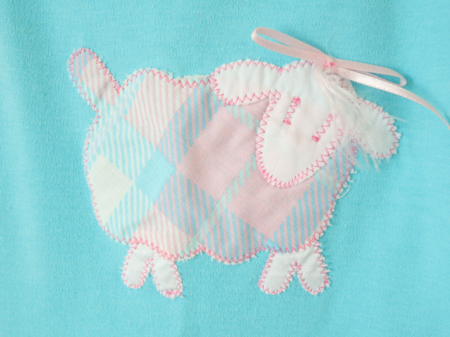 Vintage Sheep Applique Frilled Sleeve Dress / 2T