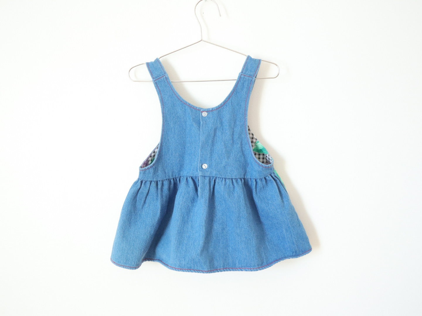 Vintage Fruits Embroidered Denim Dress / 2-3T