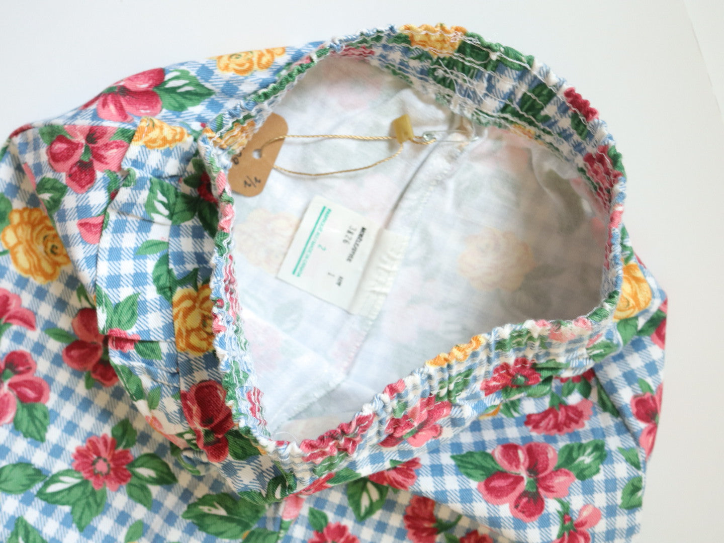 Vintage Blue Plaid Floral Printed T-Shirt + Pants Outfit SET / 3T