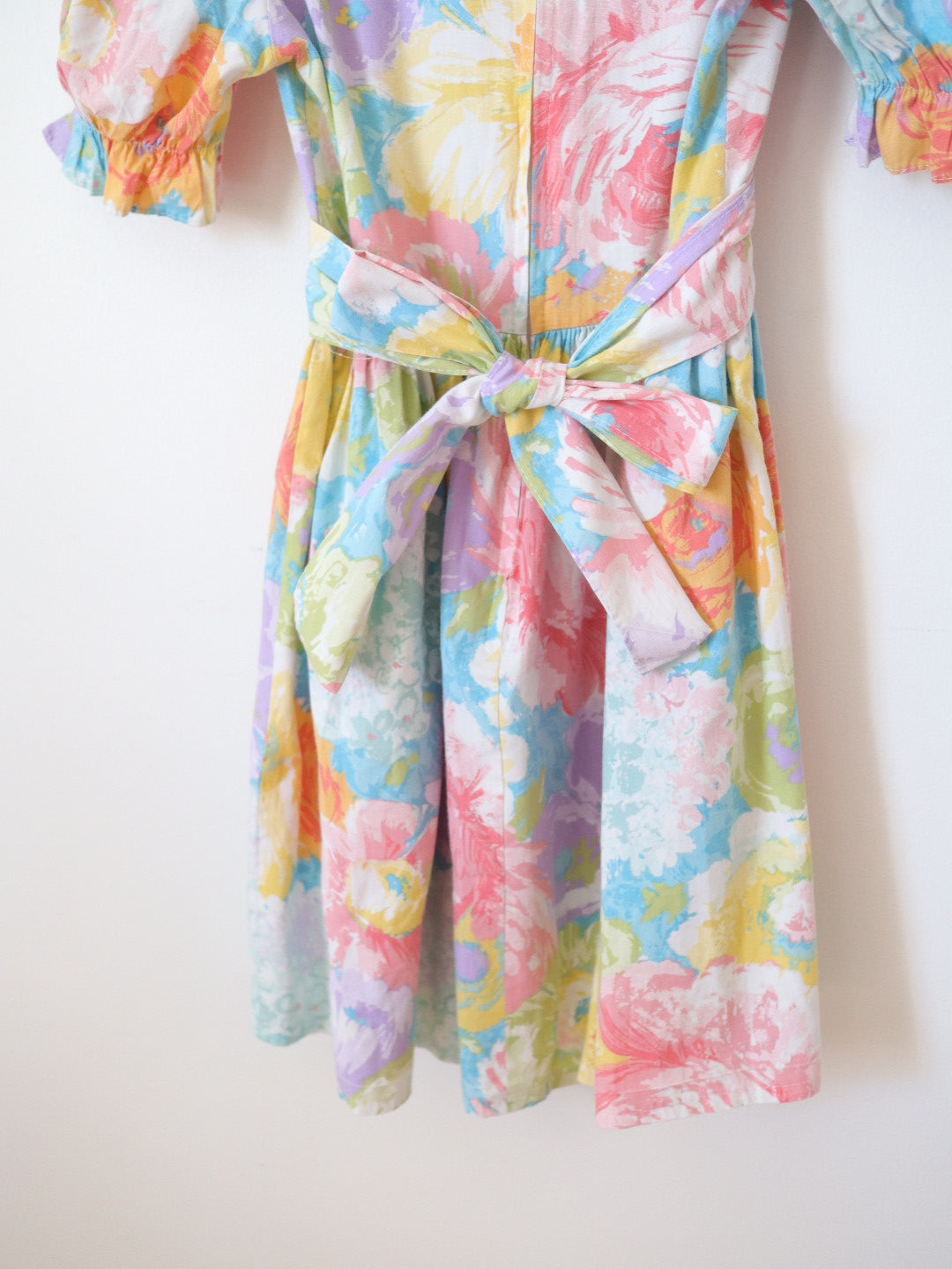 Vintage Big Collar Floral Midi Dress / 6-8Y
