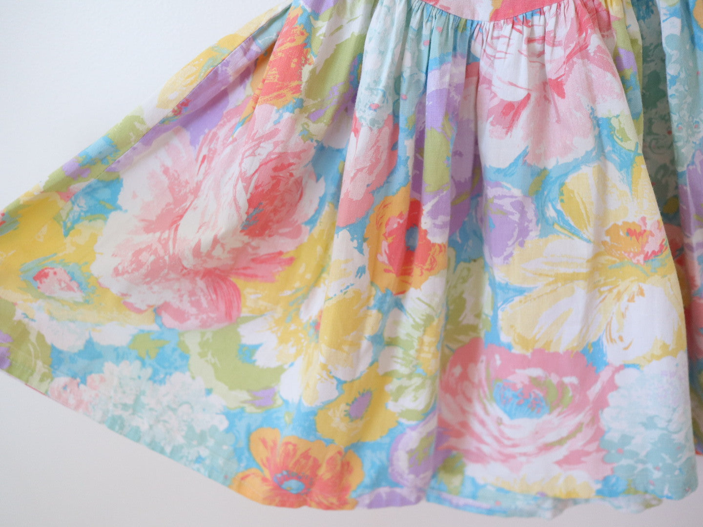 Vintage Big Collar Floral Midi Dress / 6-8Y