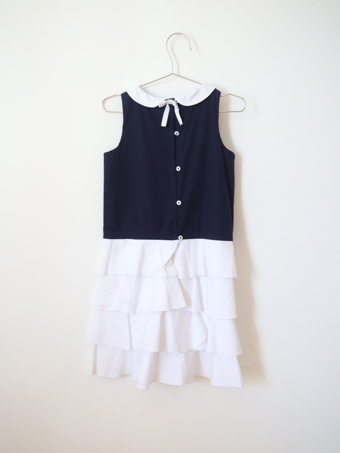 Pre-loved Jacadi Paris Navy White Classic Dress / 8Y