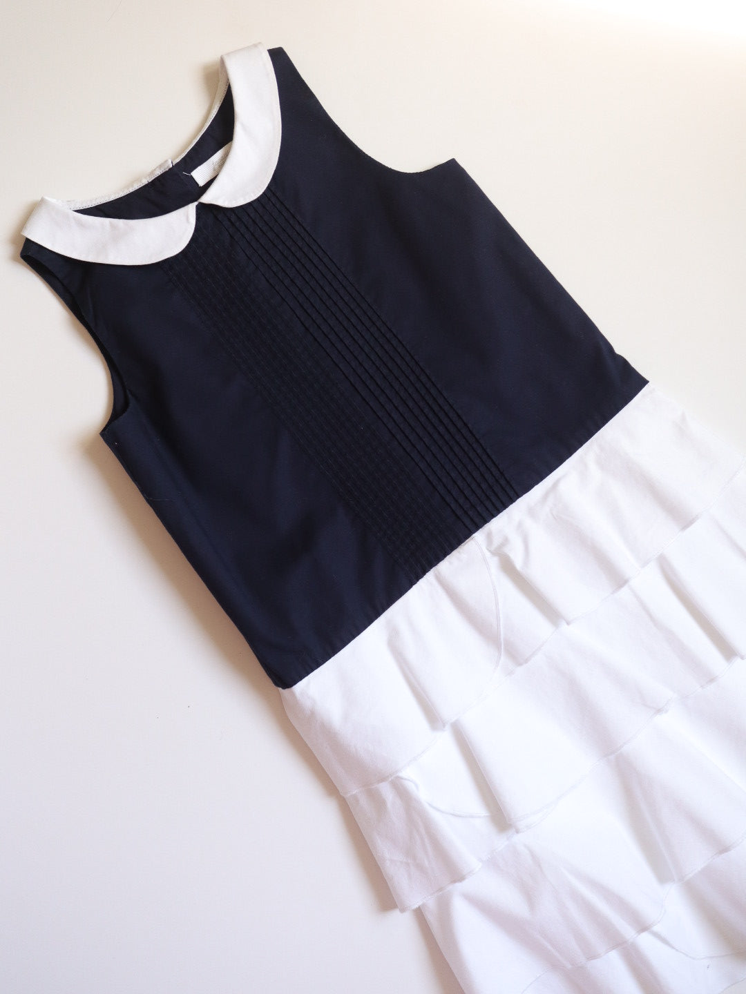 Pre-loved Jacadi Paris Navy White Classic Dress / 8Y
