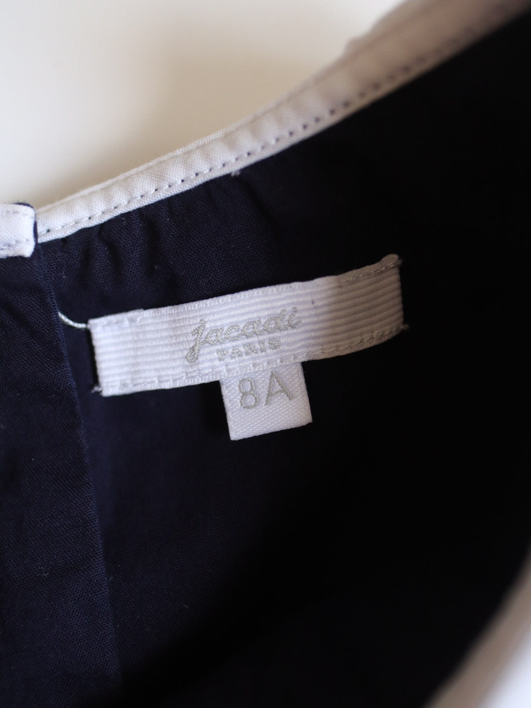 Pre-loved Jacadi Paris Navy White Classic Dress / 8Y