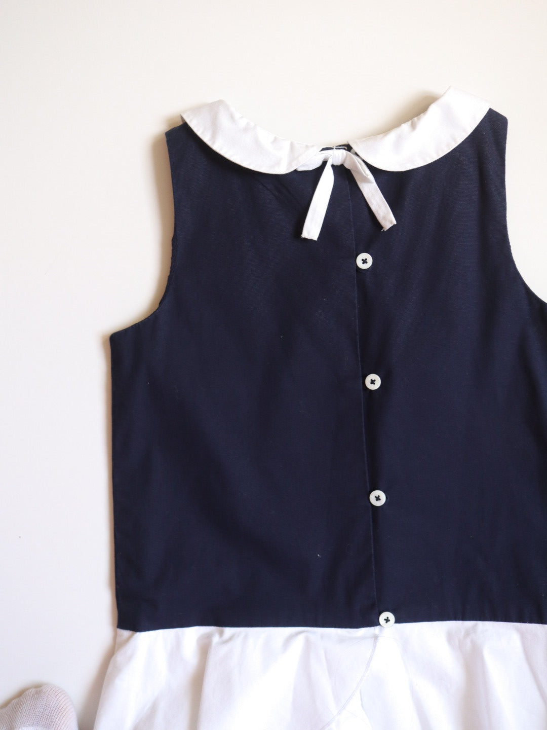 Pre-loved Jacadi Paris Navy White Classic Dress / 8Y