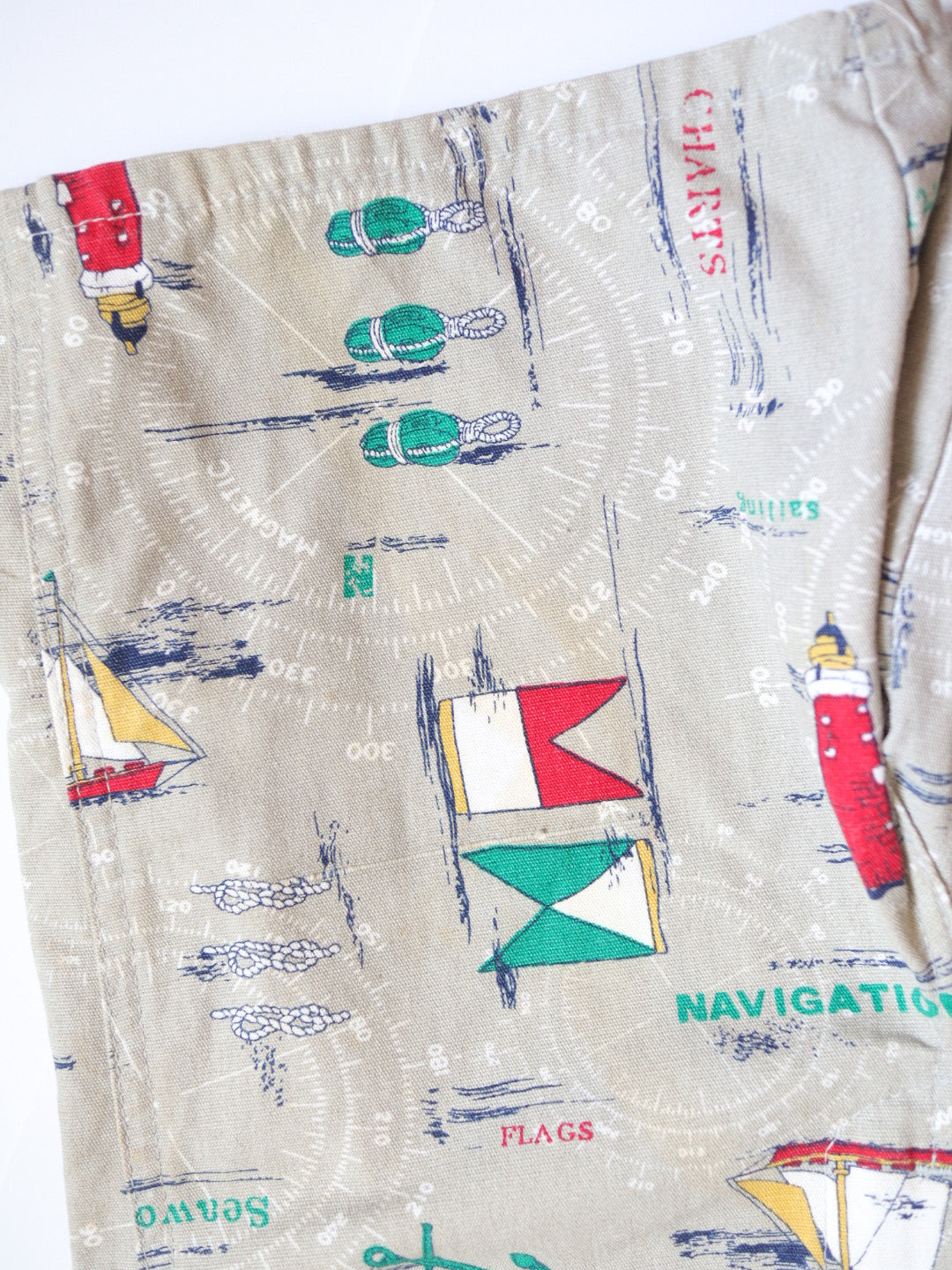 Vintage OSHKOSH Sailboat Printed Short Overall / 6Y+