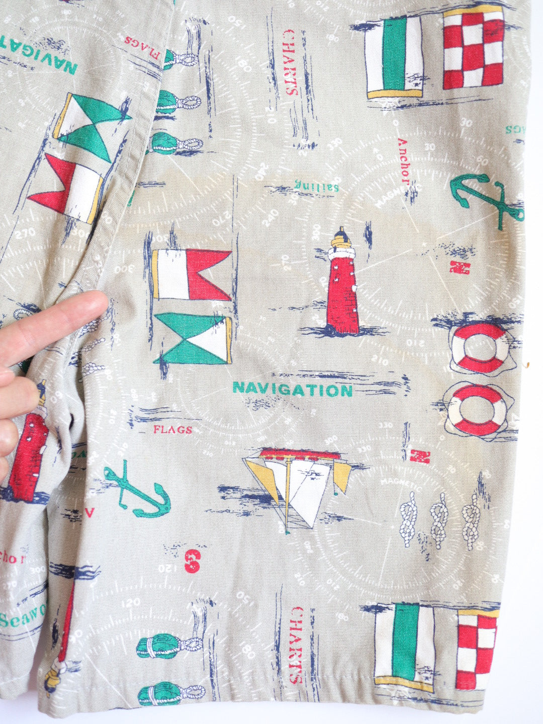 Vintage OSHKOSH Sailboat Printed Short Overall / 6Y+