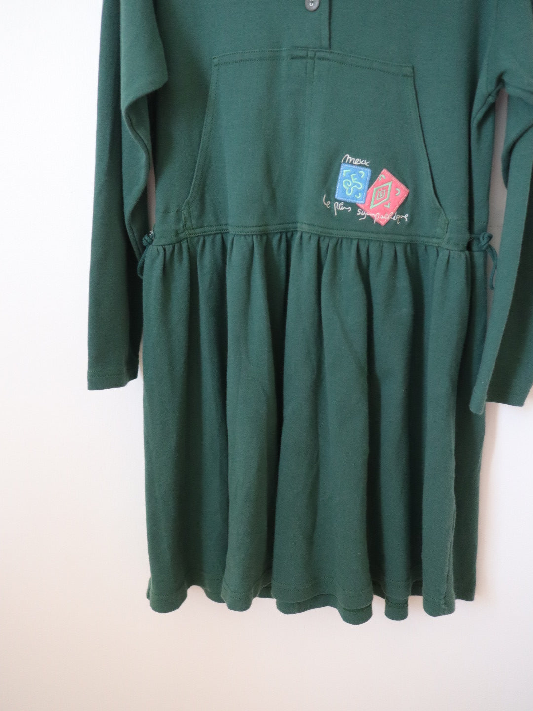Vintage MEXX Green Hooded Jersey Soft Cotton Dress / 12Y+, Women's S-M