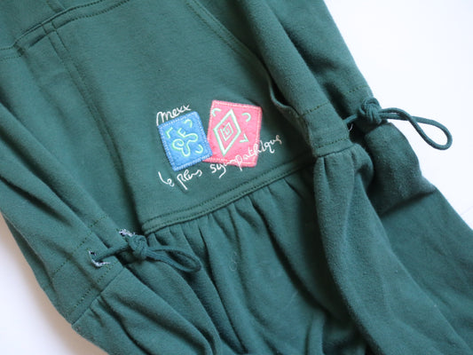 Vintage MEXX Green Hooded Jersey Soft Cotton Dress / 12Y+, Women's S-M